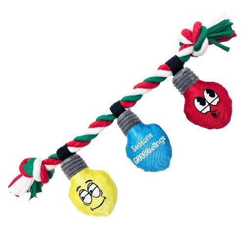 Season's GRRReetings | Christmas Lights Rope Dog Tug Toy