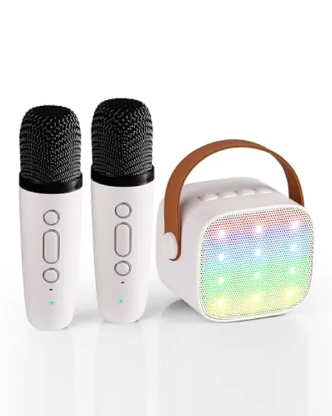 VERKB Mini Karaoke Machine with 2 Wireless Microphones