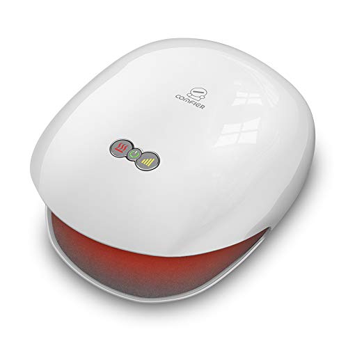 COMFIER Wireless Hand Massager with Heat,3 Levels Compression & Heating,Rechargeable Hand Massager Machine for Carpal Tunnel,Ideal Gifts for Women - White
