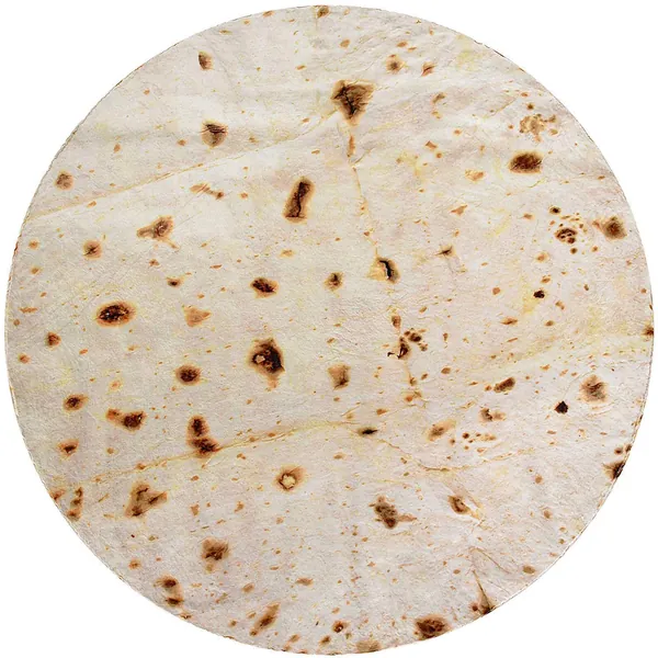 CASOFU Burritos Blanket, Double Sided Giant Flour Tortilla Throw Blanket, Novelty Tortilla Blanket for Your Family, 285 GSM Soft and Comfortable Flannel Taco Blanket for Adults. (Beige, 60 inches) - Beige 60 inches