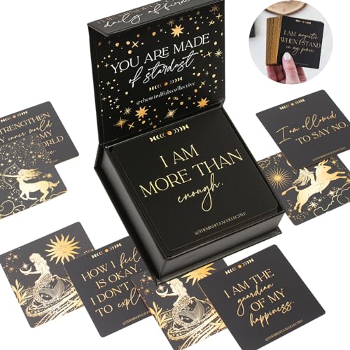 The Mindful Collective Prosperity Affirmation Cards, 50 Pieces, Black - Prosperity Affirmations (Black)