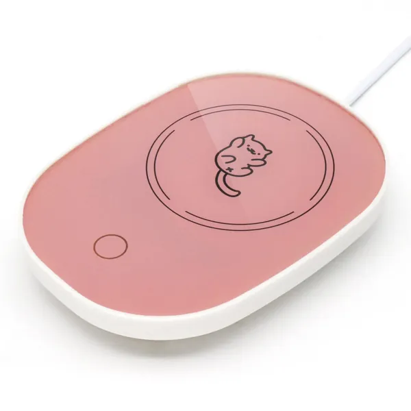 Coffee Mug Warmer,Mug Warmer,Coffee Cup Warmer for Desk ,Candle Warmer Coaster for Hot Coffee Tea Espresso Milk Candle Wax, Auto Shut Off Coffee Warmer Plate Pink - Pink