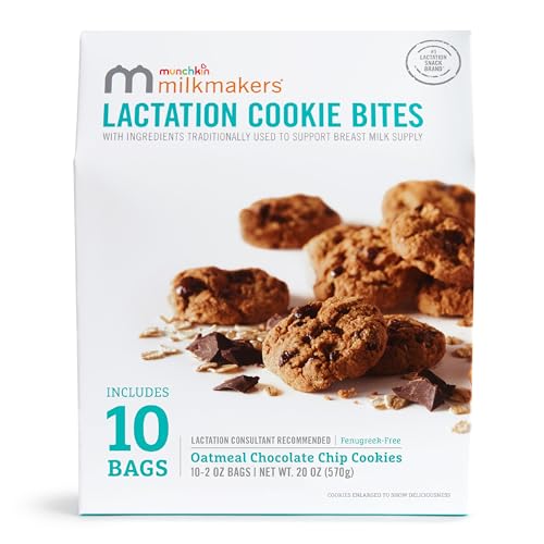 Munchkin Milkmakers Lactation Cookie Bites, Oatmeal Chocolate Chip, 10 Ct - Oatmeal Chocolate Chip - 10 Pack