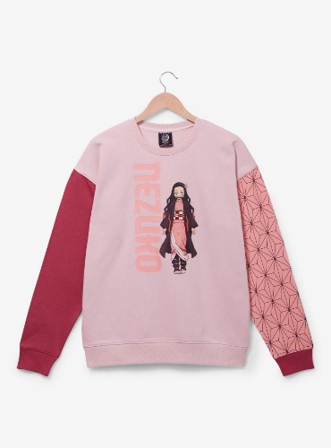 Demon Slayer: Kimetsu no Yaiba Nezuko Pattern Sleeve Crewneck