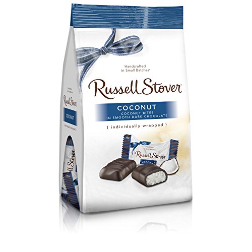Russell Stover Dark Chocolate Coconut, 6 Ounce Mini Gusset Bag, Sweet Coconut Covered in Rich Chocolate Candy, Individually Wrapped - Coconut - 6 Ounce (Pack of 1)