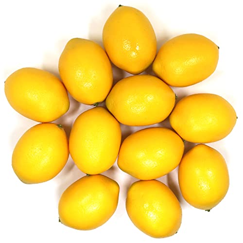 [LOL] WsCrofts 12pcs Artificial Lemons - Lifelike Yellow Fake Lemons Faux Fruit for Home Kitchen Table Fruit Bowl Cabinet Party Xmas Decor (3.1" inch) - 3.1" inch