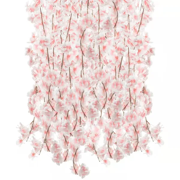 YUESUO 4pcs Cherry Blossom Decor Artificial Flower Vines Hanging Silk Flowers Garland for Wedding Kawaii Japanese Room Decor - (Pack of 4)-23.6 ft Pink 4