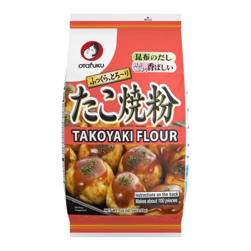 Otafuku Takoyaki Flour for Japanese Takoyaki Octopus Balls, 16 Oz (1 Pound)