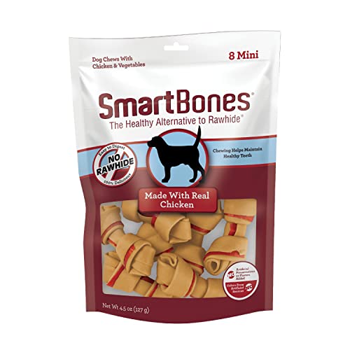 Smartbones with Real Chicken Mini Chews 8 Count, Rawhide-Free Chews for Dogs - 4.5 Ounce (Pack of 1)