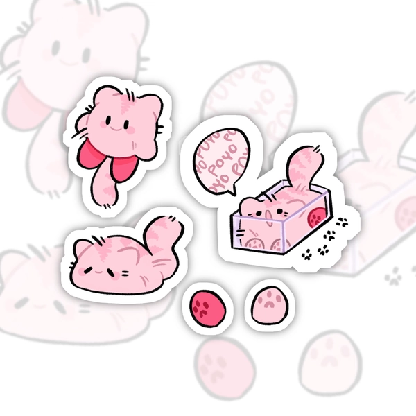Catby/Cute Kirby cat MINI Sticker pack