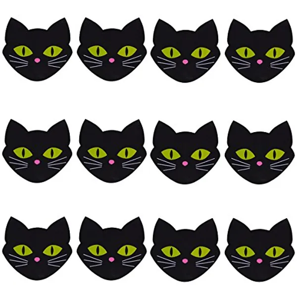 6 Pairs Black Cat NippleCovers Satin Pasties Disposable Self Adhesive Breast Petals