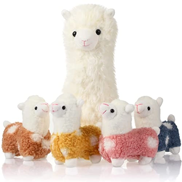 Civaner Llama Plush Set - 11" & 4.7" Stuffed Animals, Cute Alpaca Soft Pillow Dolls, Ideal for Birthdays, Anniversaries, Home Decor