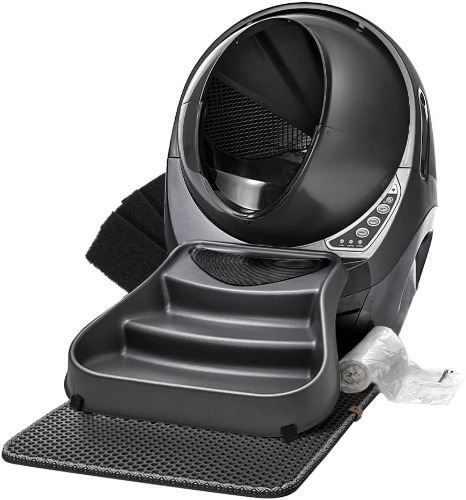 Litter-Robot 3 Core Bundle by Whisker (Grey) - Self-Cleaning Cat Litter Box, Includes Litter-Robot, Mat, Fence, Ramp, (25) Liners & (3) Carbon Filters, Complimentary 1-Year WhiskerCare Warranty - Core Bundle Grey