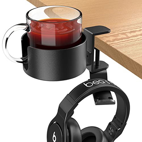 Large Desk Cup Holder, 2 in 1 Anti-Spill Cup Holder 