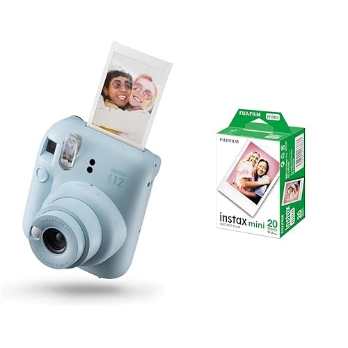 INSTAX Mini 12 Sofortbildkamera Pastel-Blue + Mini Film Standard (20/PK) - Pastel-Blue - mit Instant Film (20 Blatt)