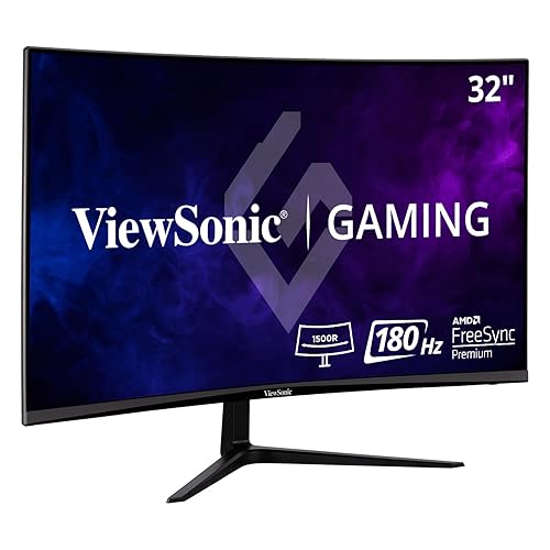 Viewsonic VX3218-PC-MHD 80 cm (32 Zoll) Curved Gaming Monitor (Full-HD, Adaptive Sync, 1 ms, 165 Hz, HDMI, DP, geringer Input Lag, Lautsprecher) Schwarz - 32 Zoll | Curved - FHD - 165 Hz