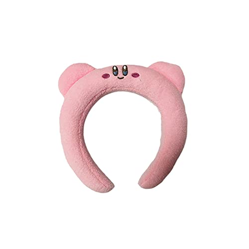 ANZWTLOYY Furry Bunny Ears Headband Plush Rabbit Puppy Dog Ears Head Band for Girls Women Headwear Cosplay Costume - Pink
