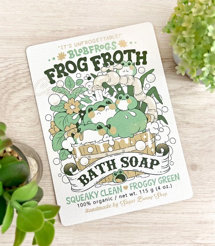 Blobfrogs Frog Froth Bath Soap Textured Print | Default Title