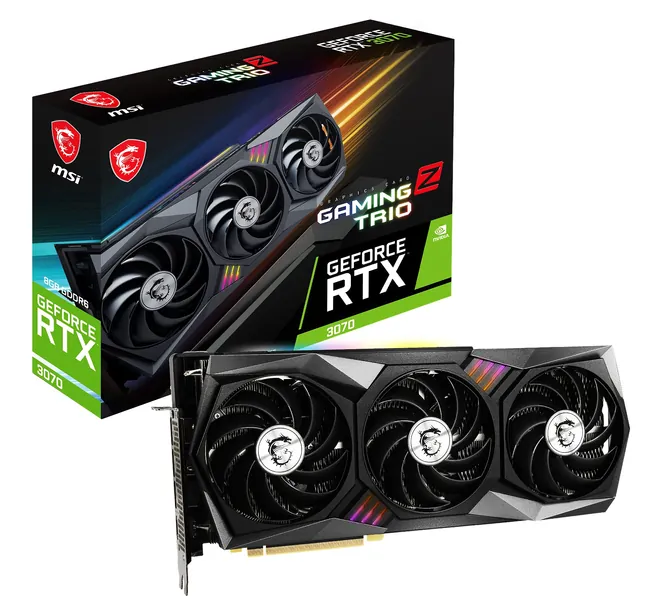 MSI Gaming GeForce RTX 3070 LHR 8GB GDRR6 256-Bit HDMI/DP Nvlink Torx Fan 4 RGB Ampere Architecture OC Graphics Card (RTX 3070 Gaming Z Trio 8G LHR) - 