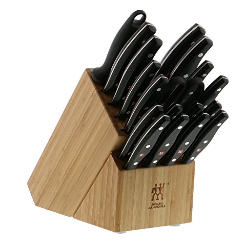 ZWILLING Twin Signature 19-Piece German Knife Set with Block, Razor-Sharp, Made in Company-Owned German Factory with Special Formula Steel perfected for almost 300 Years, Dishwasher Safe - Light Brown - 19-pc