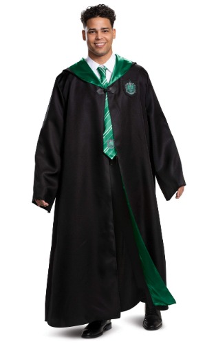 Harry Potter Robe, Deluxe Wizarding World Hogwarts House Themed Robes for Adults, Movie Quality Dress Up Costume Accessory - Adult XXL (50-52) Slytherin