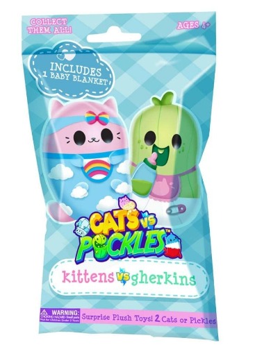 Kittens vs Gherkins - Mystery Bag - Contains 1 Pair of 3" Bean Filled Plushies! Collect These as Stocking Stuffers, Fidget Toys or Sensory Toys. Great for Kids, Boys, & Girls - Collect Them All! - Single Mystery Bag