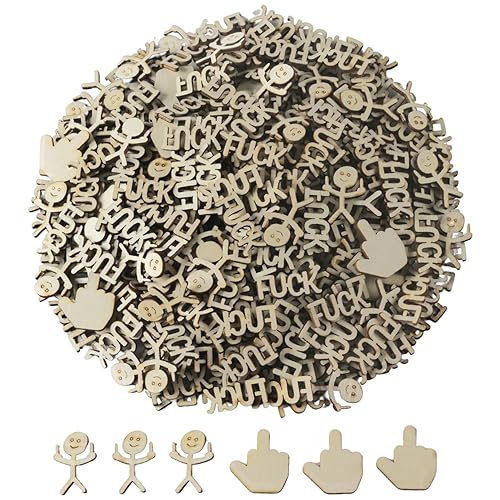 300 Pcs Bag of Fucks to Give 3 Style Wooden Fucks