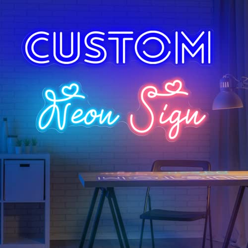 Custom Neon Signs Customizable, Large Personalized Neon Signs for Wall Decor Bar Logo Neon Name Sign Birthday Wedding Congrats Party Christmas Gift Personalized Lights Bedroom Decor Custom Led Sign - custom