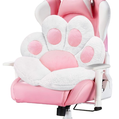 MOONBEEKI Cat Paw Cushion Chair Comfy Kawaii Chair Plush Seat Cushions Shape Lazy Pillow for Gamer Chair 24"x 22" Cozy Floor Cute Seat Kawaii for Girl Worker Gift, Dining Room Bedroom Decorate White - White 24 Inch