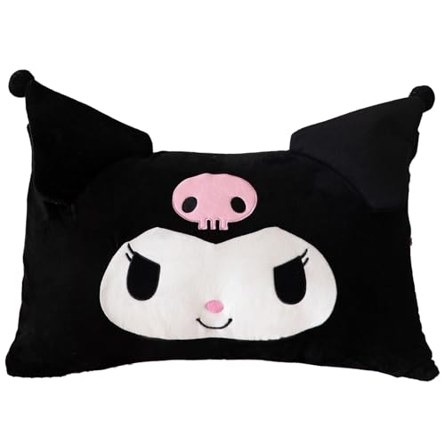 AMZROMI Kawaii Pillow case,Cotton Girl Black Pillow Covers,Cute Pillow,Cute Girl Plush pillow slips,for Dormitory/Decorative Bedroom/Livingroom,6242CM - Black