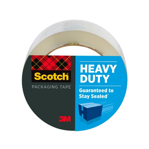 Scotch Heavy Duty Packaging Tape, 1.88" x 65.6 yd, Designed for Packing, Shipping and Mailing, 3M Industrial Strength Adhesive, 3" Core, Clear, 1 Roll (3850-60)