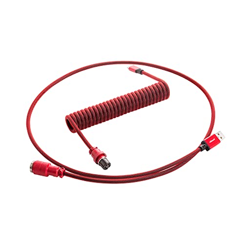 CableMod Pro Coiled Keyboard Cable Republic Red