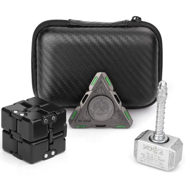 Handheld Mini Fidget Toy Set Fidget,Infinity Cube,Fidget Cube,Glow in The Dark Fidget Spinner Stress and Anxiety Relief Stuffer Gift for Teen Kids Adults with