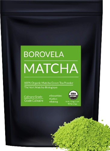 Borovela USDA Organic Matcha Green Tea Powder - Culinary Grade - For Smoothies Lattes and Baking - 100g 3.5oz