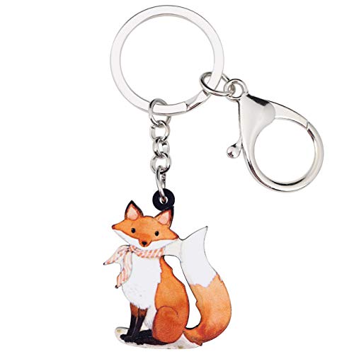 WEVENI Acrylic Cartoon Fox Keychain Charms Cute Jewelry For Women Girls Bag Wallet Car Charms - Fox a
