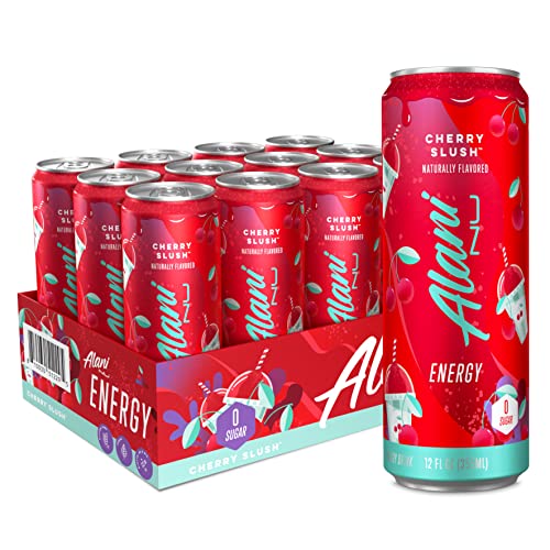 Alani Nu CHERRY SLUSH Sugar Free, Low Calorie Energy Drinks | 200mg Caffeine | Pre Workout Performance with Antioxidants | Biotin B Vitamins | Zero Sugar | 10 Calories | 12 Fl Oz Cans (12 Pack) - Cherry Slush - 12 Fl Oz (Pack of 12)