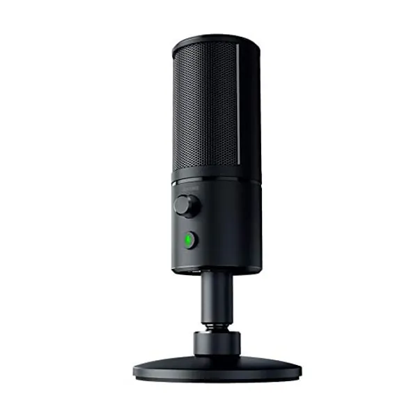 Razer Seiren X USB Streaming Microphone: Professional Grade - Built-In Shock Mount - Supercardiod Pick-Up Pattern - Anodized Aluminum - Classic Black