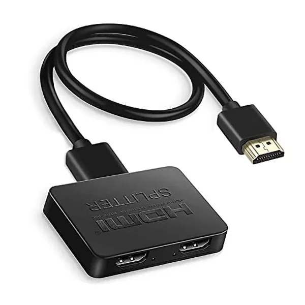 avedio links HDMI Splitter 1 in 2 Out, 4K HDMI Splitter for Dual Monitors Duplicate/Mirror Only, 1x2 HDMI Splitter 1 to 2 Amplifier for Full HD 1080P 3D with HDMI Cable (1 Source onto 2 Displays)
