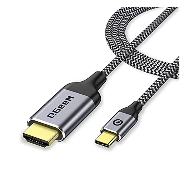 
                            QGeeM USB C to HDMI Cable Adapter,QGeeM 6ft Braided 4K@60Hz Cable Adapter(Thunderbolt 3 Compatible) Compatible with iPad Pro,MacBook Pro 2018 iMac, Pixel,Galaxy S9 Note9 S8 Surface Book hdmi USB-c
                        