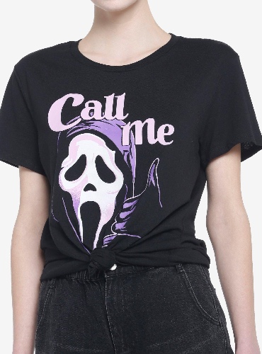 Scream Ghost Face Call Me Boyfriend Fit Girls T-Shirt