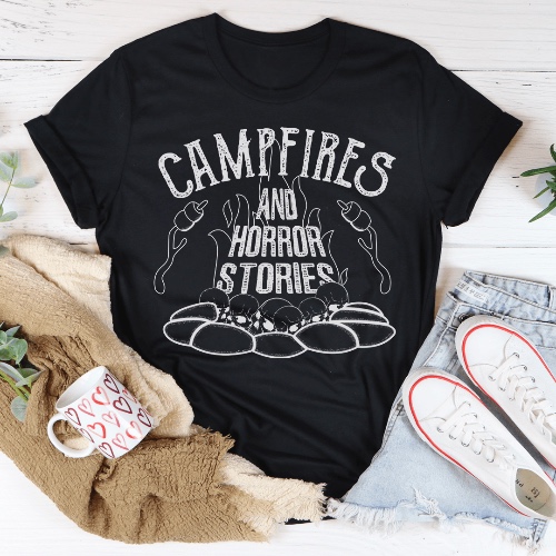Campfires & Horror Stories Tee - Black Heather / M