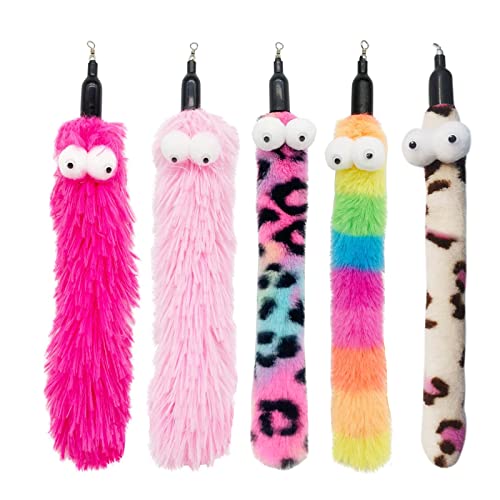 MAIYU Cat Wand Toy Refills - 9" Cat Toy Plush Worms Refills Interactive Cat Toys for Indoor Cats (5 PCS) - 5 PCS