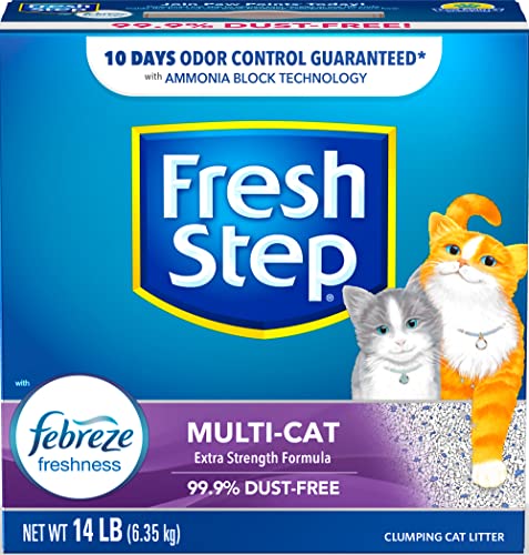 Fresh Step Clumping Cat Litter, Multi-Cat Odor Control, 14 lbs - 14 lb - Multi-Cat