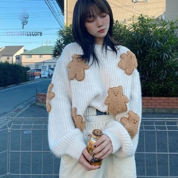 Korean Style Loose Sweater Harajuku Oversized Pullover | Etsy