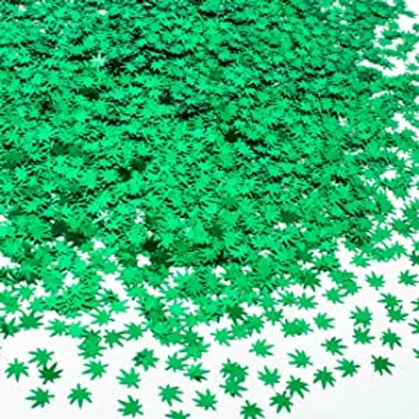 Rolybag 22 Grams Green Weed Leaf Cosmetic Glitter Festival Body Art Decoration Makeup Nail Body (Green)