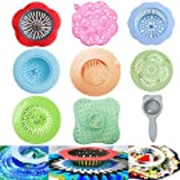 Acrylic Paint Pouring Strainers,9 PACK Acrylic Pouring Strainers,Plastic Flower Strainers Silicone Pouring Drain Basket for DIY Pouring Acrylic Paint and Creating Unique Patterns Art Supplies