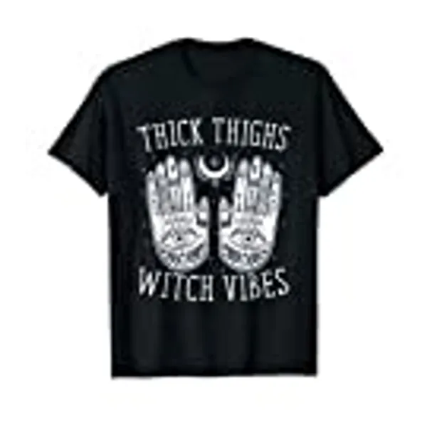 Thick Thighs Witch Vibes Halloween T-Shirt