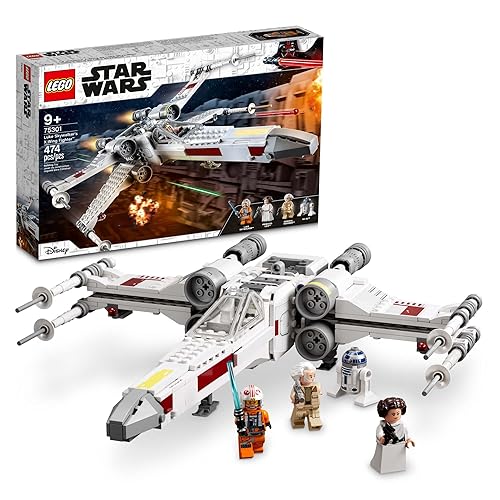 LEGO Star Wars Luke Skywalker's X-Wing Fighter 75301 Building Toy Set - Princess Leia Minifigure, R2-D2 Droid Figure, Jedi Spaceship from The Classic Trilogy Movies, Great Gift for Kids, Boys, Girls - Multicolor