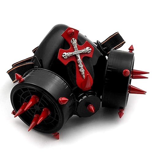 Steampunk Retro Rivets Gas Mask Respirator Gothic Cross Cosplay Spikes Masks Halloween Party Accessories
