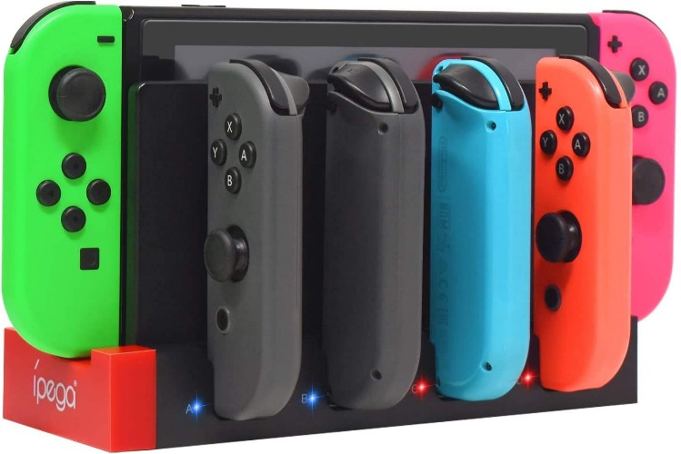 RunSnail 4in1 Joy-con Charger for Nintendo Switch Joy-con, Charger Station Stand for Joy-Cons Accessories with LED Indication